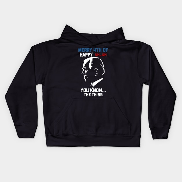 Funny Joe Biden Merry 4th Of July Kids Hoodie by EvetStyles